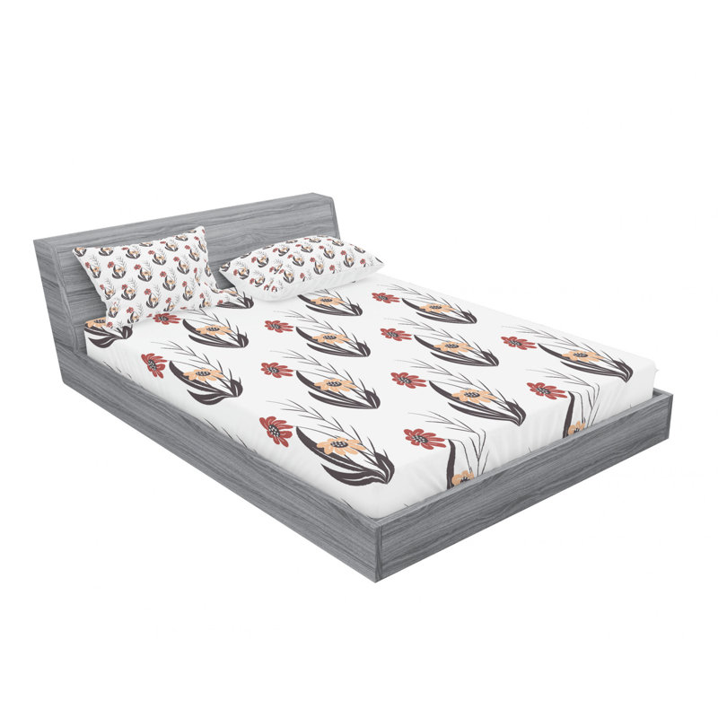 Microfiber Geometric Sheet Set, Queen Sheet Set with Fitted Sheet