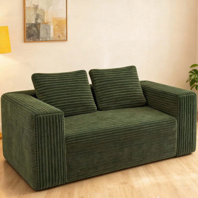Causeuse en mousse à mémoire de forme canapé-in-a-box, sans installation, Vert