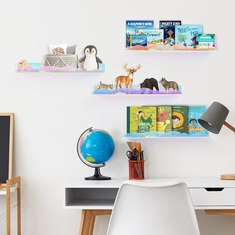 Rozann Floating Shelf, Iridescent