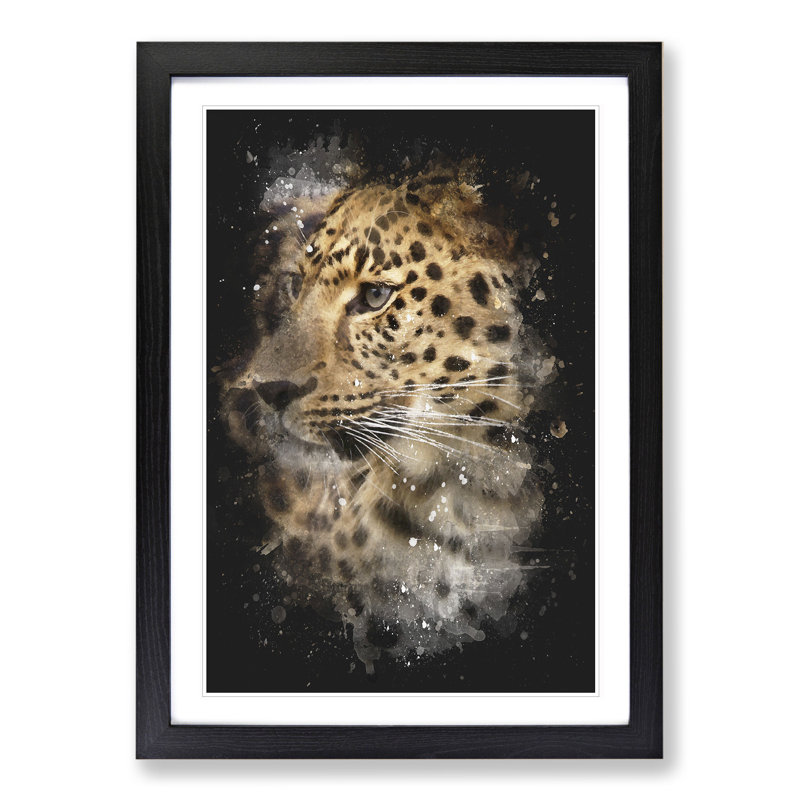 Leopard Vol.1 - Picture Frame Graphic Art, 48cm H x 36cm W x 2cm D, Black Framed