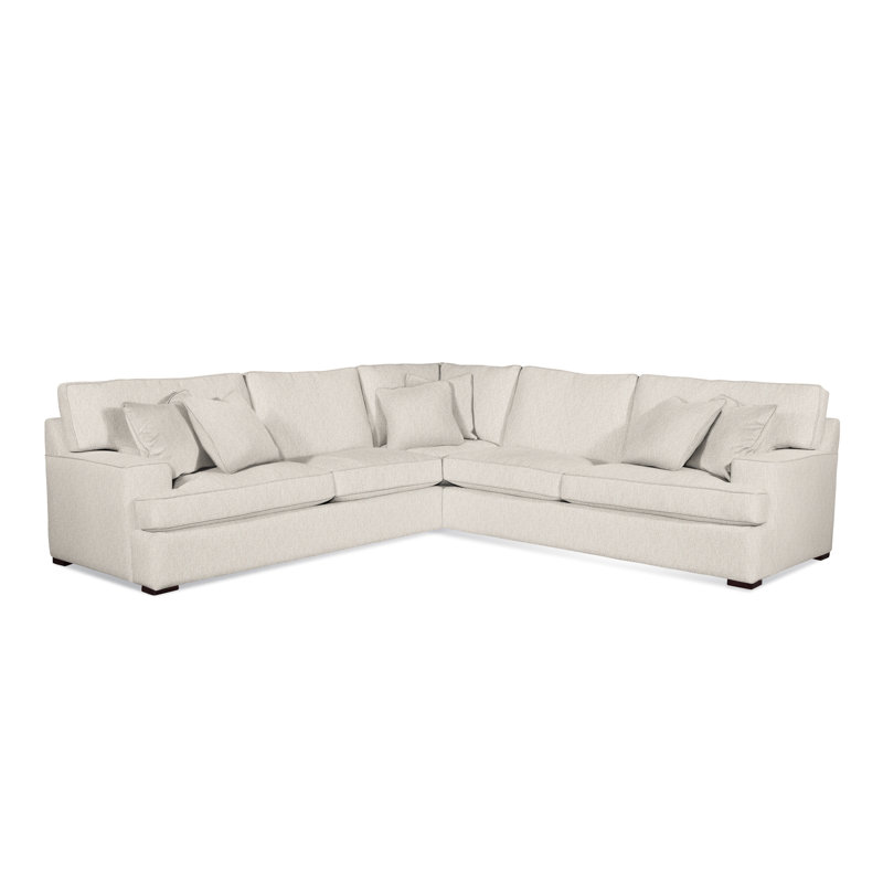 Sadie L-Sectional, Snow Crypton Performance; 0884-91, Java Finish
