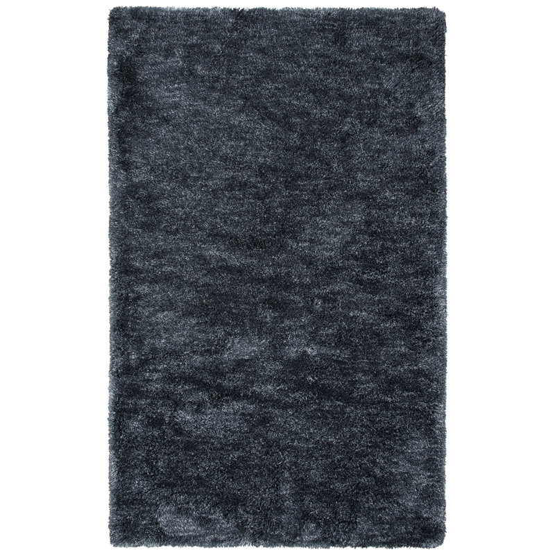 Tapis noir touffeté à la main Wensess, Rectangle 5 pi x 7 pi 6 po