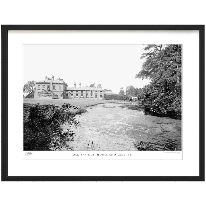 Old Springs, House And Lake 1911 - Single Picture Frame Print, 28cm H x 36cm W x 2.3cm D