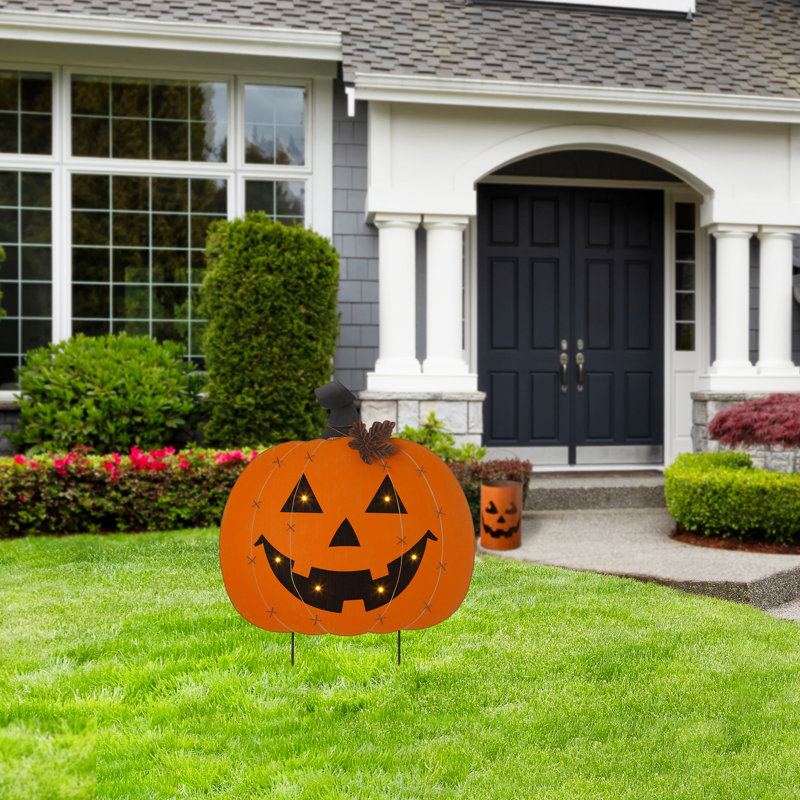 Piquet de jardin citrouille d'Halloween Jack O Lantern