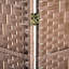 Cloison d'intimité 6 pi de hauteur tissée - naturel. Conception élégante. Structure en bois de peuplier. Idéal pour les salles d'étude. Charnières réglables pour différentes configurations. Cloisons faciles à ranger. Pliable