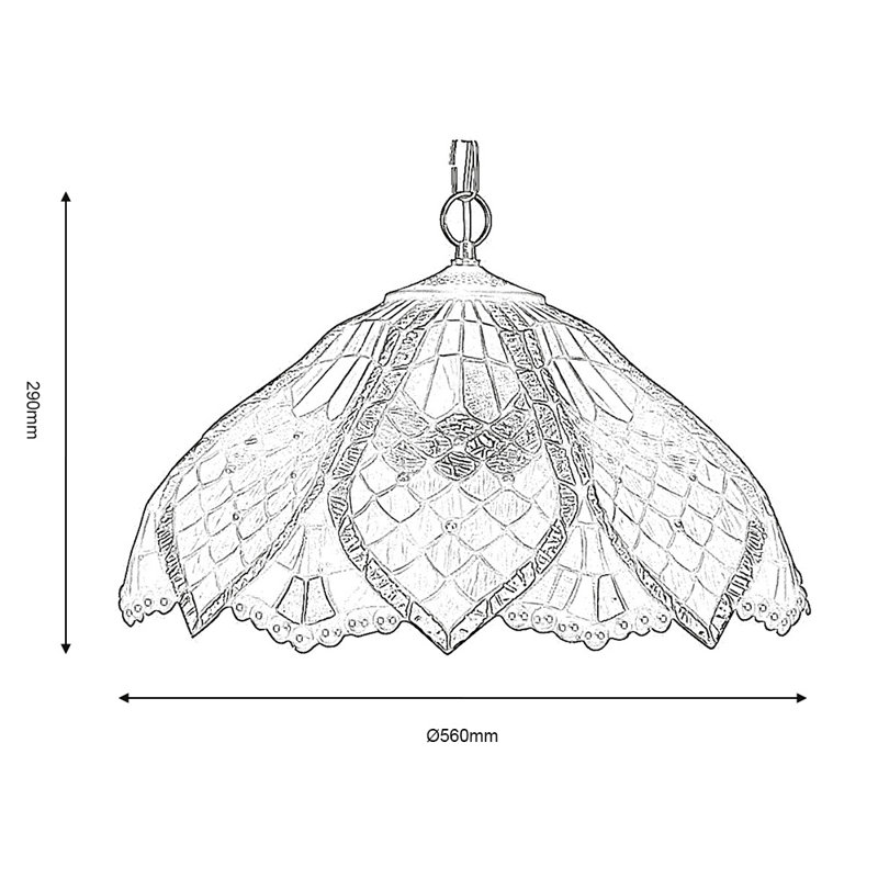 Orsino 1 - Light Pendant, 33cm H x 50cm W x 50cm D