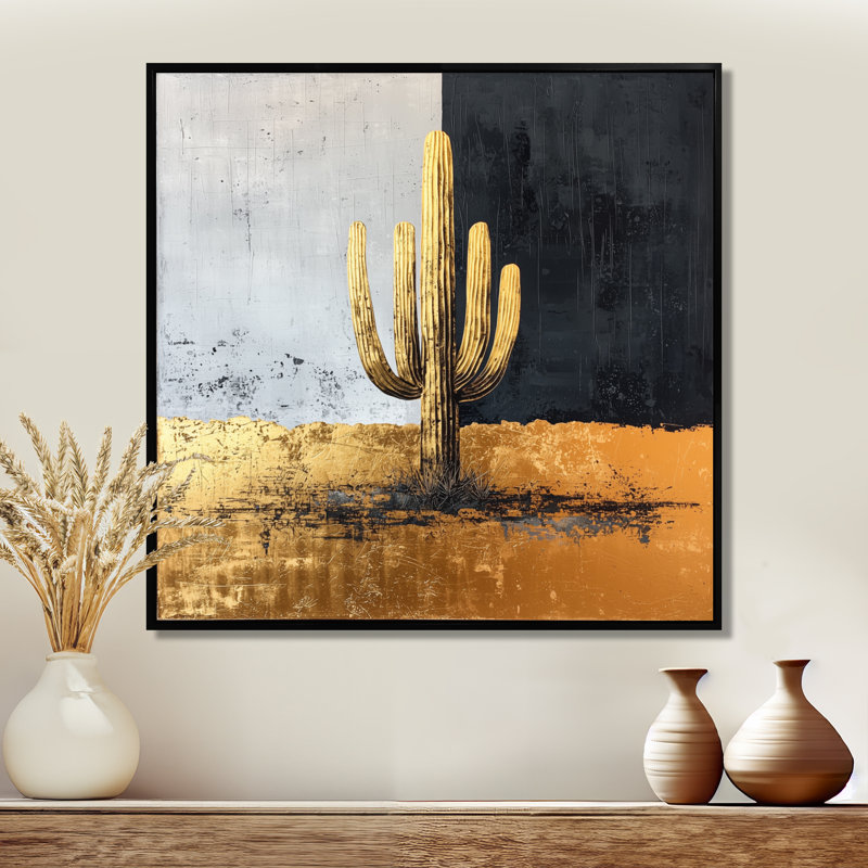 Mariann Cactus formes abstraites forme pure I - Cactus, art mural, H 16 po x l 16 po, Impression encadrée flottante