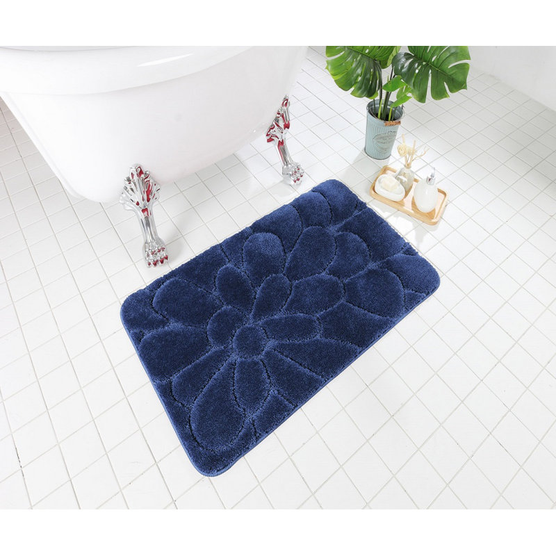 Cheadle Non-Slip Bath Rug, Navy Blue