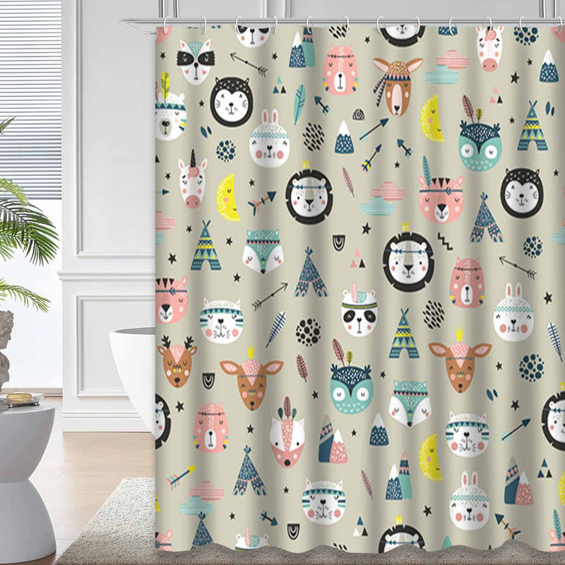 Rideau de douche avec 12 crochets, L 72 po x l 78 po