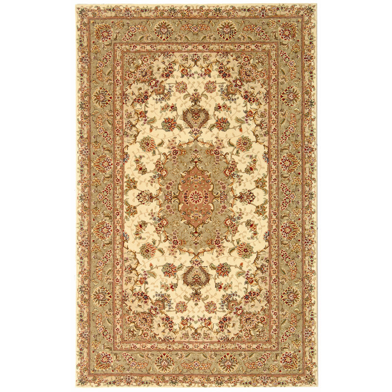 Persian Court Silk & Wool Pile Oriental Rug, Rectangle 4' x 6'