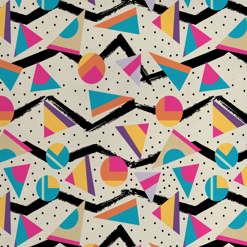Tissu triangles et cercles, H 36 po x l 58 po x P 1 po