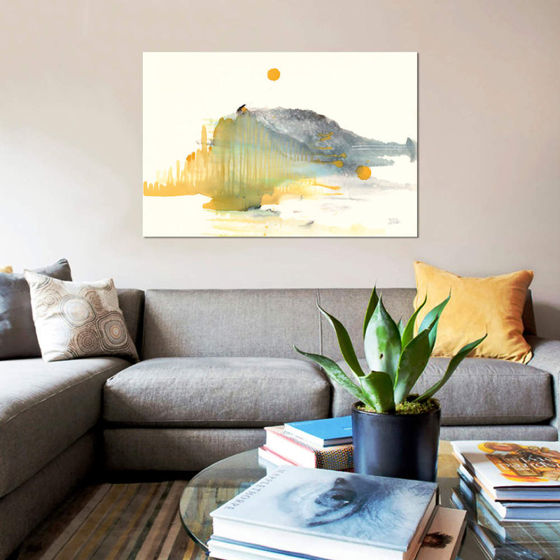 « golden ile » non disponible sur toile, H 26 po x l 40 po x P 1,5 po, Toile tendue, Pas de tapis