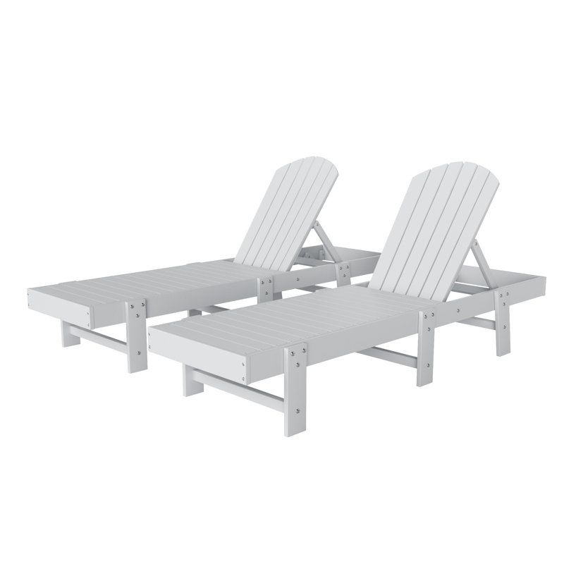 Ensemble de chaises longues inclinables 77,6 po Altura, Blanc