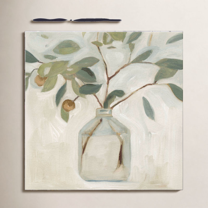 " Neutral Arrangement I " Painting Print, 20"H x 30"W, Pattern Silver