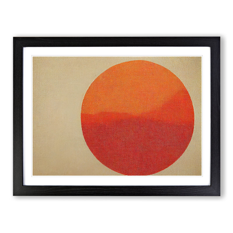 XH1022-6469X Orange Sunset Abstract - Single Picture Frame Print, 46cm H x 64cm W, Black