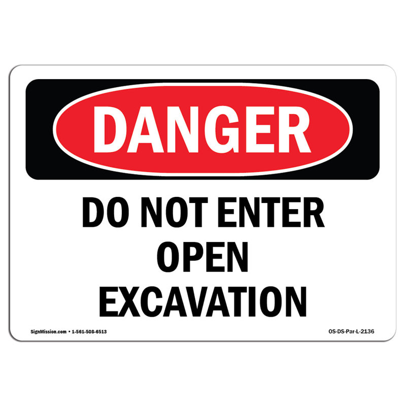 Danger Sign, 18" H x 24" W x 0.1" D