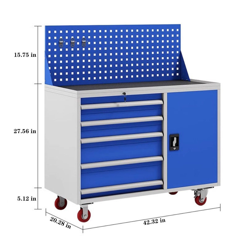 Heavy-Duty Tool Cabinet – Extra Thick Steel Workshop Storage for Industrial Tools, Blue