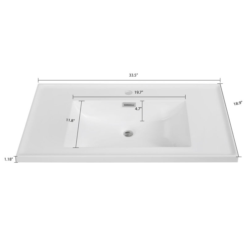 Plateau de meuble-lavabo 33,5 po
