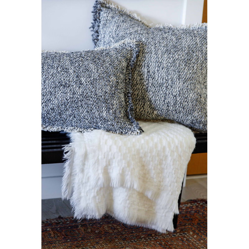 Delphine Hand Woven Throw Blanket, Ivory