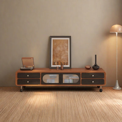 Meuble télé au design rétro et assorti