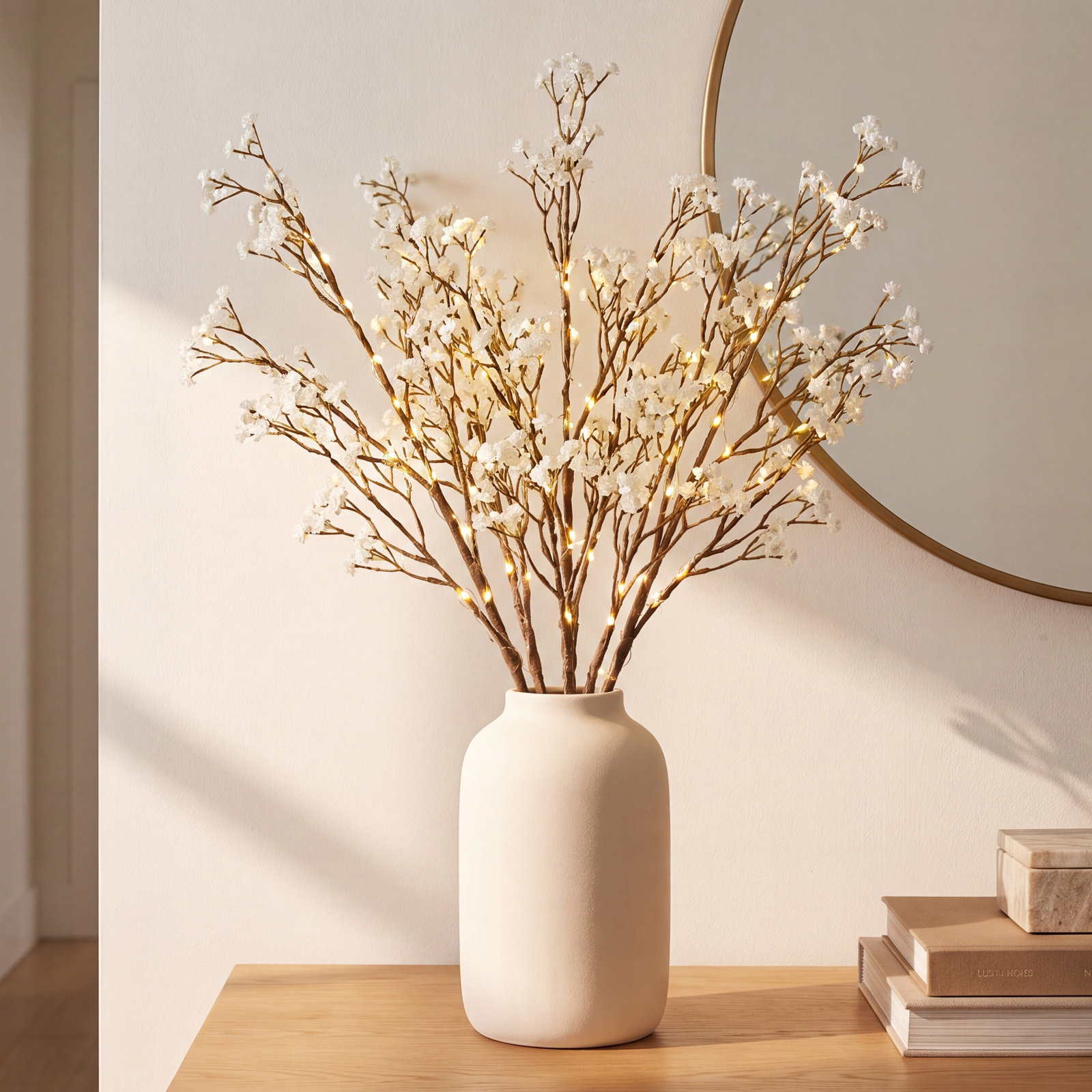 30" Baby's Breath Lighted Branches