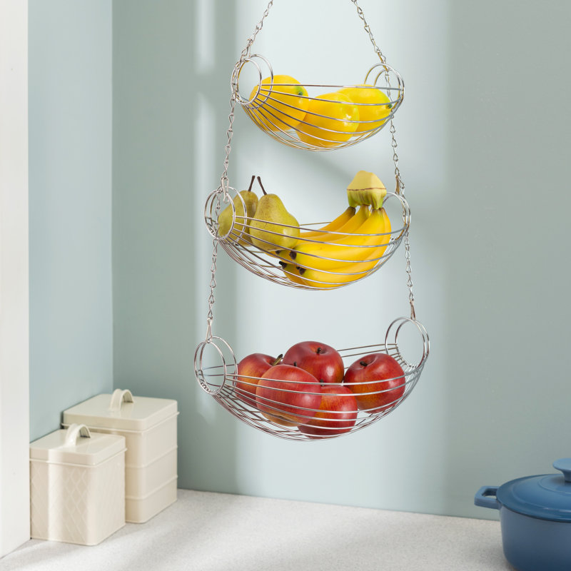 Home Basics Stainless Steel Fruit Bowl, 44" H x 11" W x 8" D, Chrome