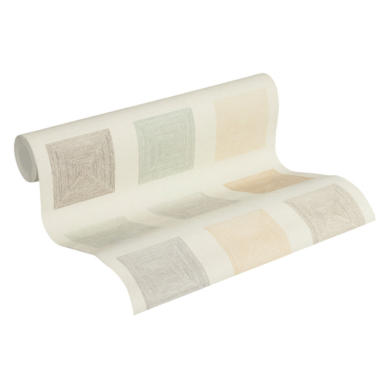 Camire 10.05m x 53cm Matte Wallpaper Roll, Cream/Brown/Green