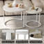 Ensemble de 2 tables basses gigognes, tables d'appoint rondes en bois avec structure en métal pour le salon, tables gigognes peu encombrantes pour la chambre à coucher et le balcon