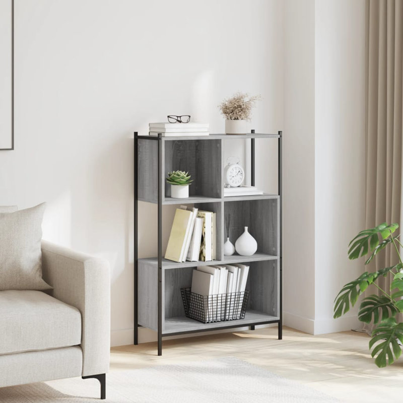 Lordsburg 109 cm H x 72 cm W Bookcase, Grey Sonoma