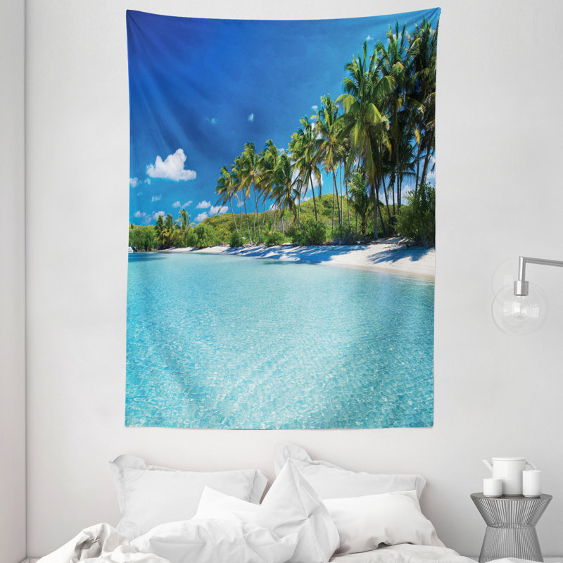 Tapisserie polyester tropique mer, H 80 po x l 60 po