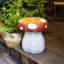 Très grand tabouret de statue de champignon 13,4 po, tabouret de jardin en résine avec base forêt, tabouret décoratif multi-usages pour la cour, la pelouse, l'intérieur et l'extérieur
