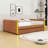 Full XL PU Upholstered Daybed with LED Light Armrests and Pull-Out Twin Trundle-532358895