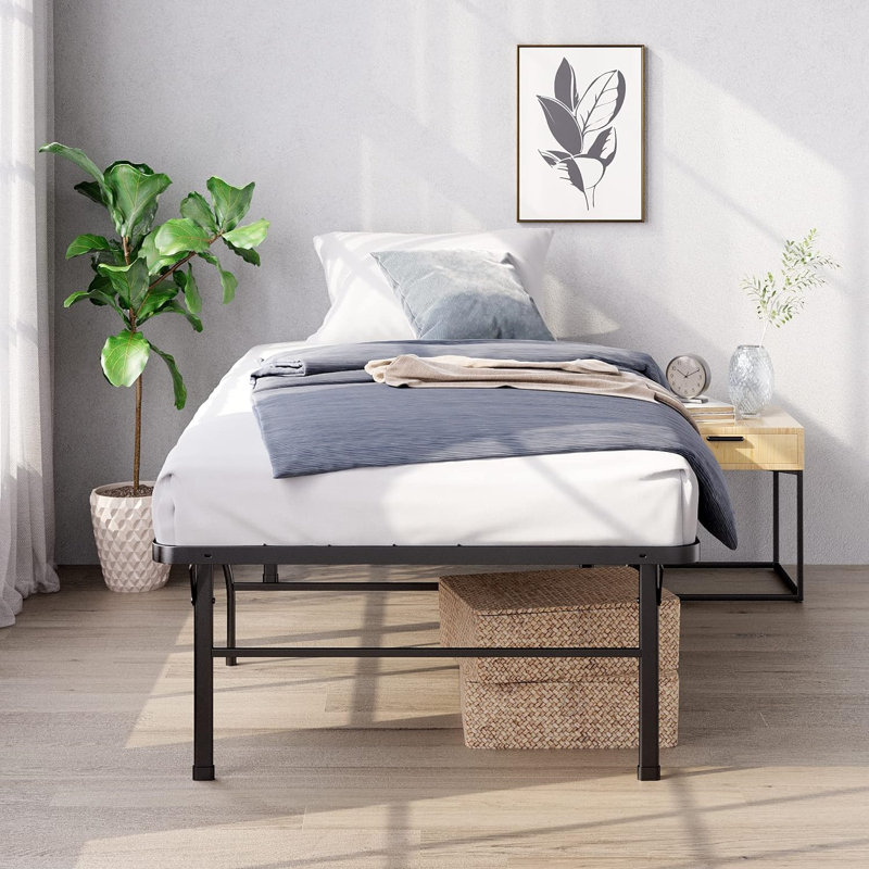18 Inch Metal Platform Bed Frame, No Box Spring Needed, Twin XL