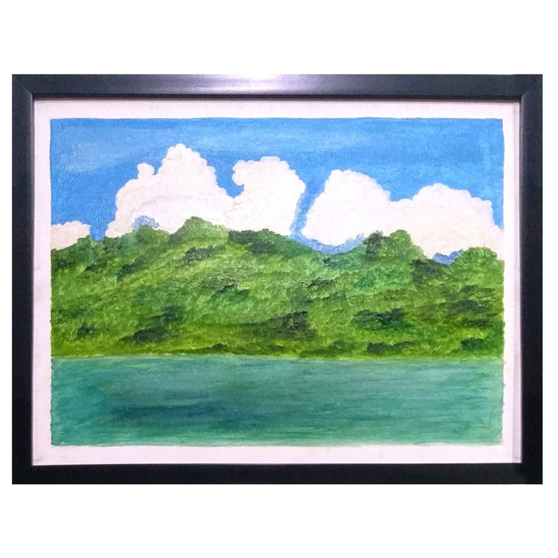 Belle peinture de paysage de la nature | Huile sur toile | Par Mansee Agarwal | Avec cadre