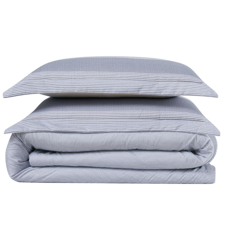 Modern Polyester Striped Duvet Cover, Full/Queen Duvet Cover + 2 Shams