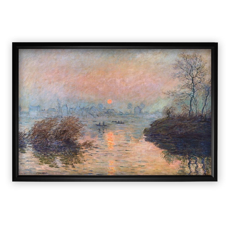 « rectangle soleil de la senne » par claude monet», reproduction de peinture à l’huile, H 27 po x l 39 po x P 2 po