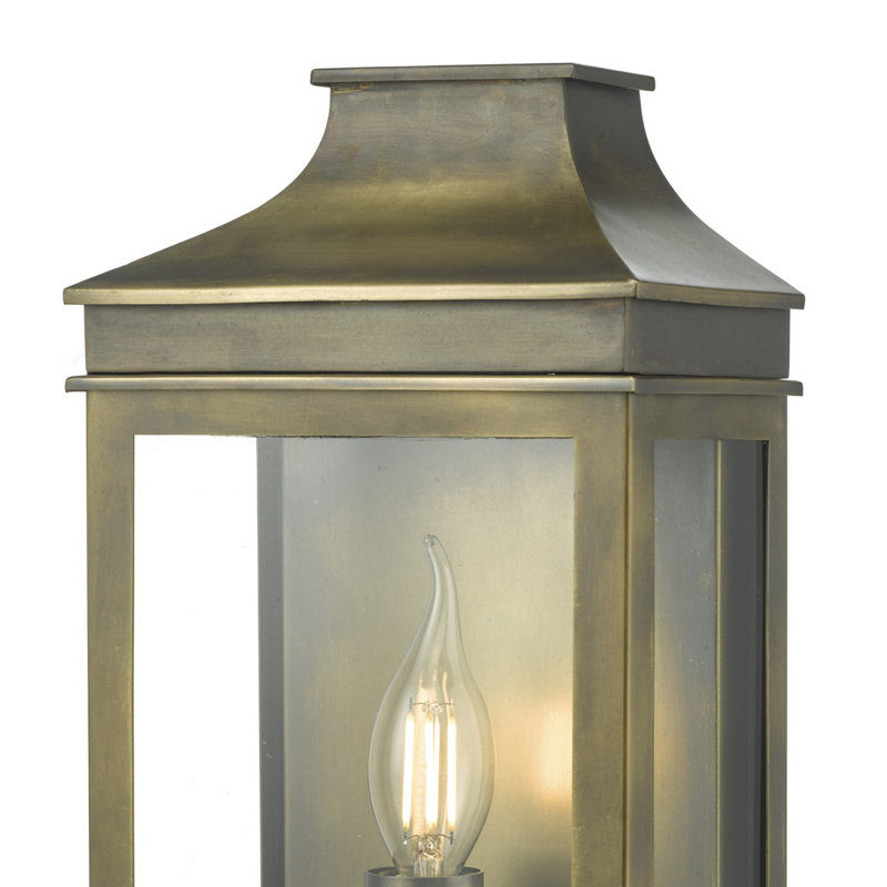 Aagman Outdoor Wall Lantern, Weathered Brass
