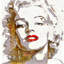 Impression de typographie de Marilyn Monroe - décor encadré rétro rouge-932549952-932549953