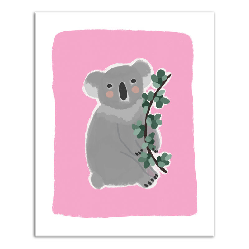 Art sur toile koala doux Briscoe, Rose, H 20 po x l 16 po x P 1,25 po