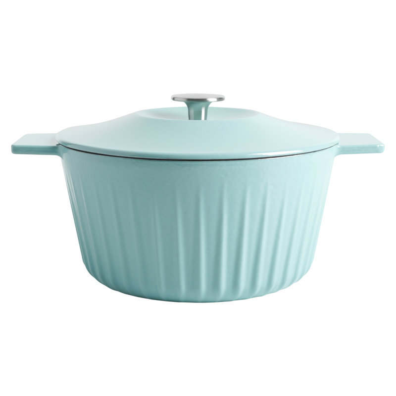 Cocotte en fonte émaillée avec couvercle Martha Stewart Eastholm, Bleu Martha, 5 pintes