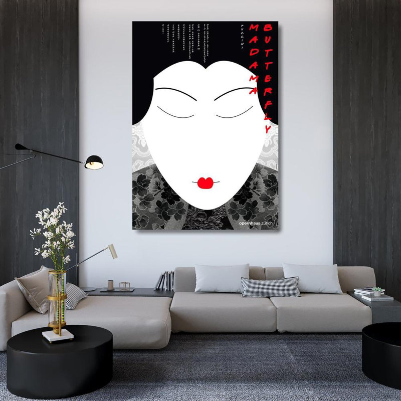 Art sur toile tendue par Trinx Geissbuhler, K. Domenic, Madama Butterfly, H 48 po x l 35 po