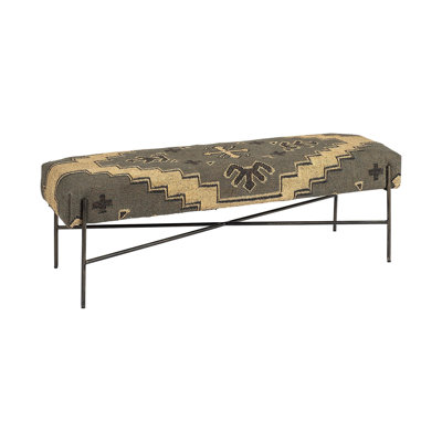 Banc rembourré en coton 55 po Gracie Mills