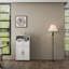 Armoire à double porte avec tablettes réglables, tiroirs et espace ouvert pour l'organisation de la maison dans les espaces de repas, blanc, étagères de rangement à profondeur de 24,08 po, étagère blanche