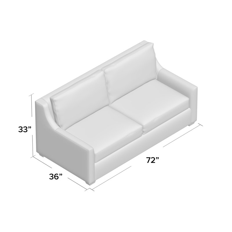 Gemi 72'' Upholstered Sofa, Conversation Pearl Basketweave