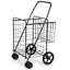 40'' H x 24'' W Folding Shopping Cart with Dual Storage Baskets and Swiveling Wheels-57245144