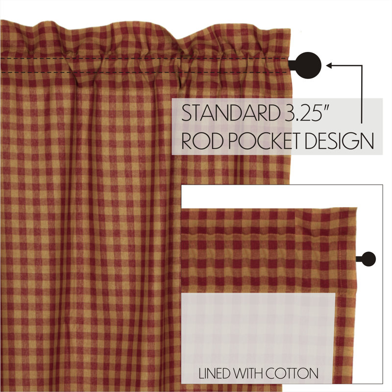 Addie 100% Cotton Room Darkening Pair, 40" W x 84" L, Burgundy