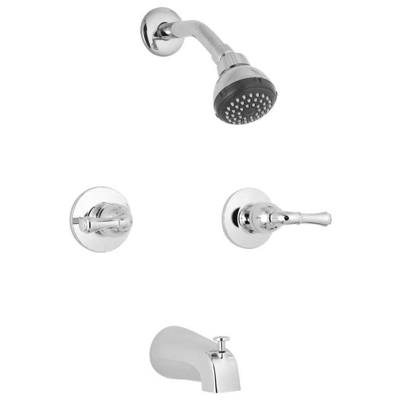 Robinet de baignoire et de douche avec valve brute, Chrome