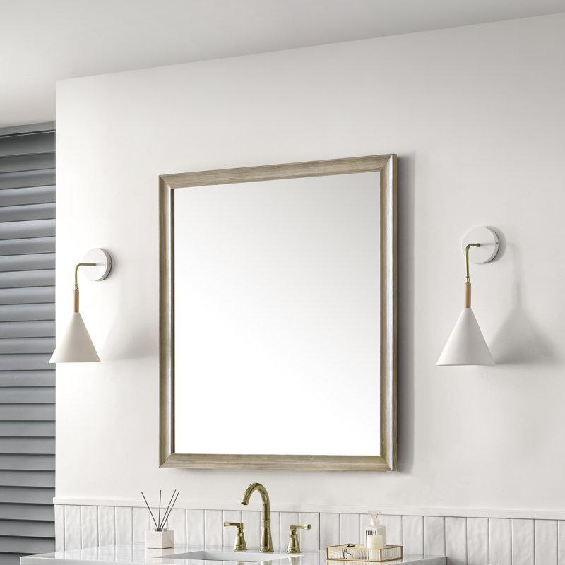 Miroir de salle de bain Glenbrooke, 40 po x 36 po, Chêne blanchi