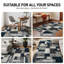 Tapis à poil long bleu marine / gris / blanc Farmerville-1558485432