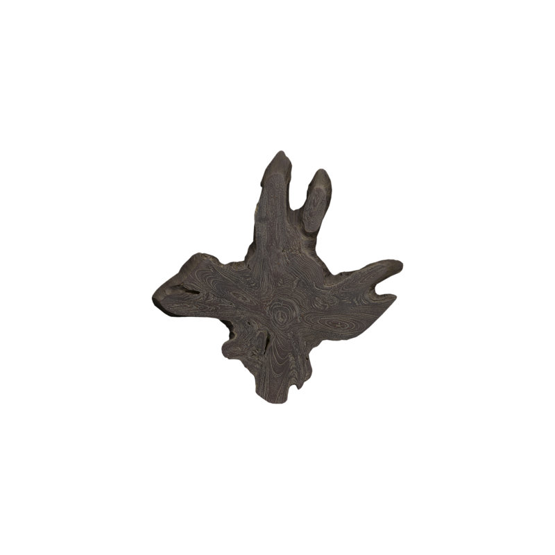 Teak Slice Wall Décor, Md, Dark Grey